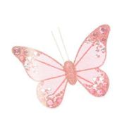 Pink Organza Butterfly with clip