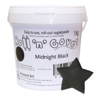 Midnight Black Roll 'n' Cover Sugarpaste - 1kg