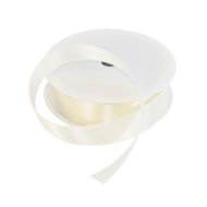 25mm Ivory Double Sided Satin Ribbon - 25m Roll