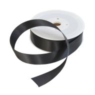 25mm Black Double Sided Satin Ribbon - 25m Roll