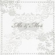 Mr & Mrs Wedding Napkins Silver & White - 3 ply - 16pk