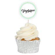Vegetarian Dietary & Free From Cupcake Toppers - 12pk