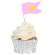 Princess Sandwich Flag Cupcake Toppers - 12pk