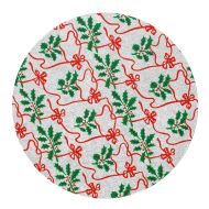 8" Round Silver with Holly Christmas Cake Card