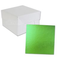 Square Grass Green Cake Drum and Box
