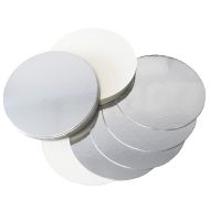 3" Round Reversible Silver & White Cake Card