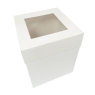12" Extra Deep White Folding Cake Box With Window