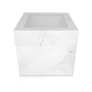 12" Extra Deep Marble Design Folding Cake Box With Window