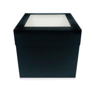 12" Extra Deep Black Folding Cake Box With Window
