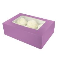 Brights Purple Window Cupcake Box 6/12