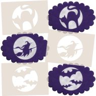 Witch on Broomstick Silhouette Stencil