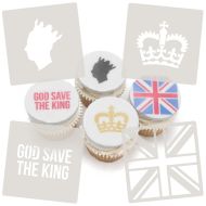 King's Coronation Cupcake Stencil Set of 4 Designs