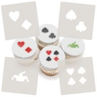 Deck of Cards Cupcake Stencil Set of 4 Designs