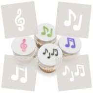 Music Notes Cupcake Stencil Set of 4 Designs