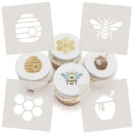 Honey Bee Cupcake Stencils Set of 4 Designs