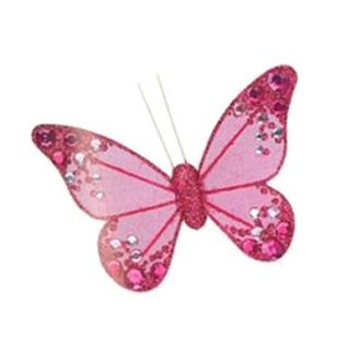 Fuchsia Organza Butterfly with clip