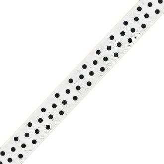 White Organza Ribbon With Black Spots - 23mm x 1m