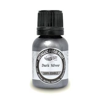 Dark Silver - Metallic Food Paint - 25ml