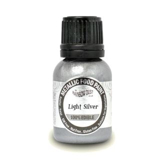Light Silver - Metallic Food Paint - 25ml