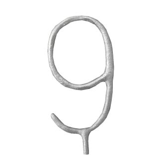 Silver Number '9' Sparkling Candle