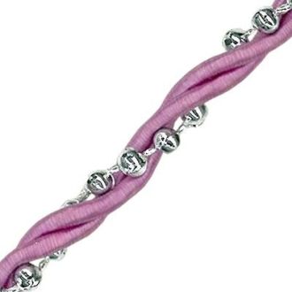 Lilac Rope with Silver Beads - 10m Roll
