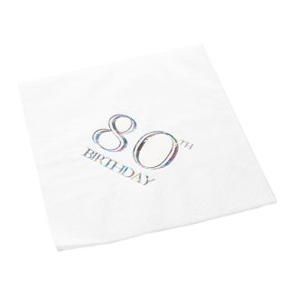 80th Birthday Napkin - 3 ply - 15pk