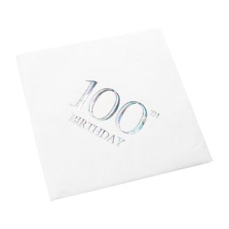 100th Birthday Napkin - 3 ply - 15pk