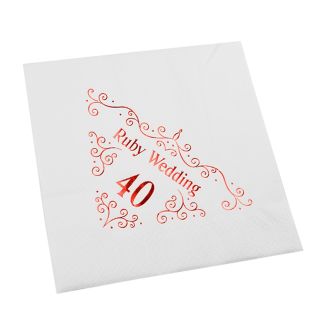 40th Wedding Anniversary Napkin - 3 ply - 15pk