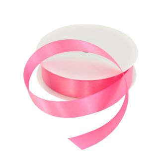 25mm Pink Double Sided Satin Ribbon - 25m Roll