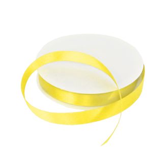 15mm Pale Yellow Double Sided Satin Ribbon - 25m Roll