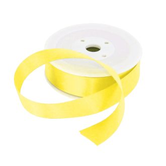 25mm Pale Yellow Double Sided Satin Ribbon - 25m Roll