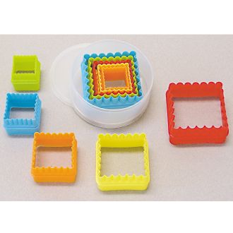 Plastic Square Cookie Cutters - Set of 5