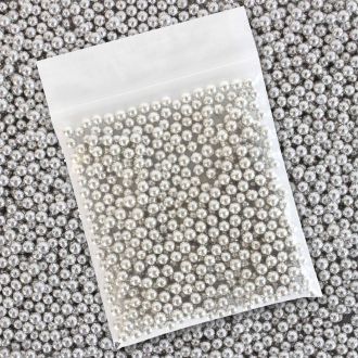 Silver Metallic Sugar Pearls - 4mm - 30g Bag