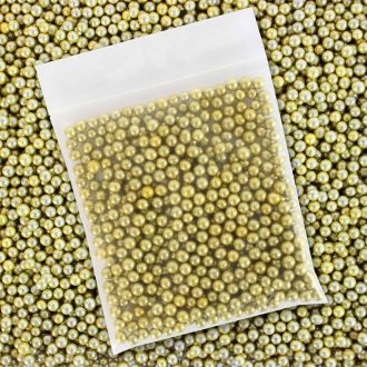 Gold Metallic Sugar Pearls - 4mm - 30g Bag