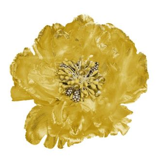Gold Satin Peony With Clip
