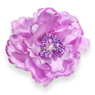 Orchid Satin Peony With Clip