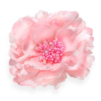 Pink Satin Peony With Clip