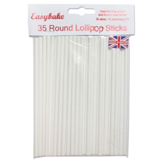 35 Round Lollipop Sticks - 6" Long