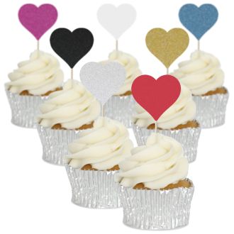 Heart Cupcake Toppers - 12pk