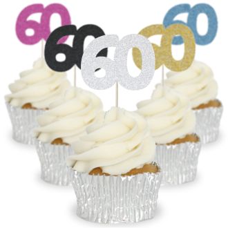 Number 60 Cupcake Toppers - 12pk