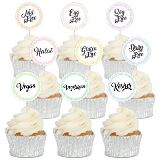 Dietary & Free From Cupcake Toppers - 12pk