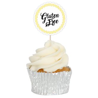 Gluten Free Dietary & Free From Cupcake Toppers - 12pk