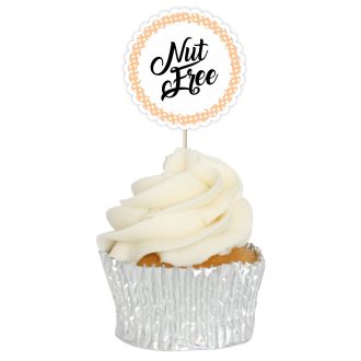 Nut Free Dietary & Free From Cupcake Toppers - 12pk