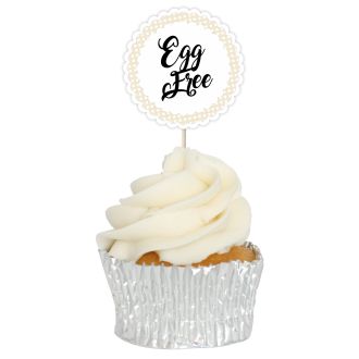 Egg Free Dietary & Free From Cupcake Toppers - 12pk