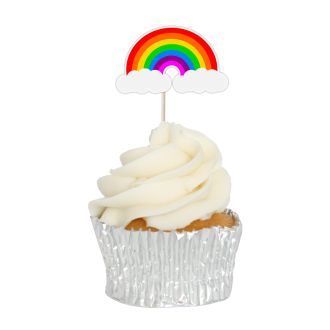 Rainbow Cupcake Toppers - 12pk