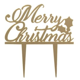Large Gold " Merry Christmas" Motto Topper