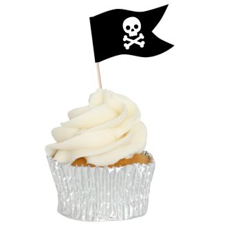 Pirate Sandwich Flag Cupcake Toppers - 12pk
