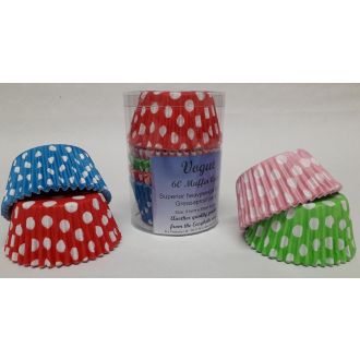 Polka Dot Cupcake/Muffin Cases - 60pk
