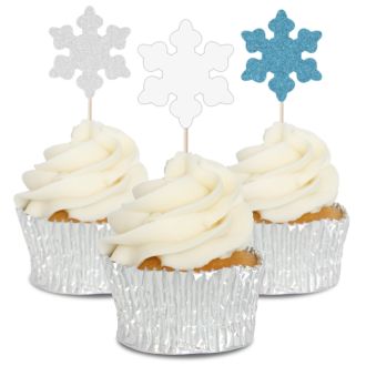 Snowflake Cupcake Toppers - 6pk