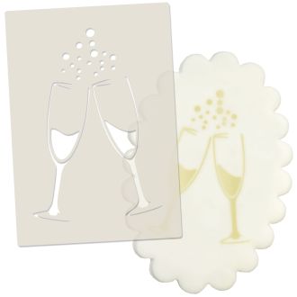 Champagne Glasses Celebration Stencil